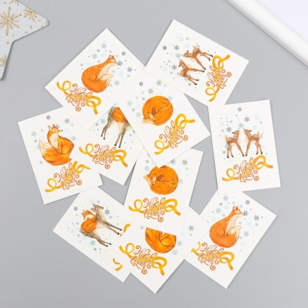 Cardboard "Happy New Year" set 10 pcs (5 types) 5x7 cm-1