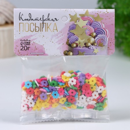 Confectionery sprinkling "Flower morning", multicolor, 20 g-1