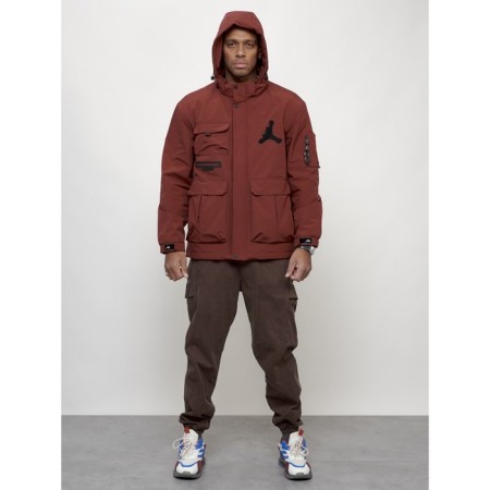 Sports male jacket, size 56, burgundy color-8