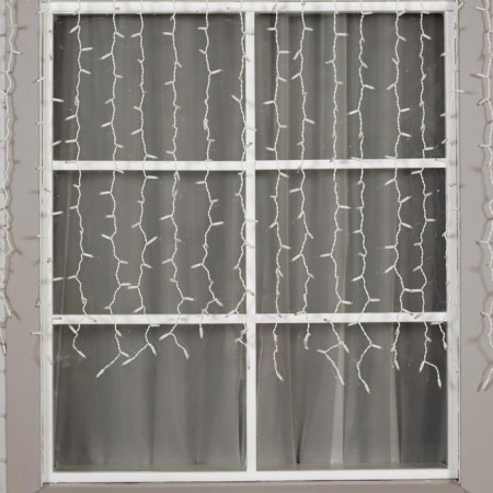 Garland "Curtain" 2 x 1.5 m, IP65, UMS, white thread, 360 LED, white glow, white flicker, 220 V-1