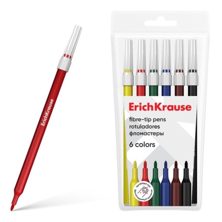 Flomasters 6 colors Erichkrause "Light", in a case with a Euro suspension-1