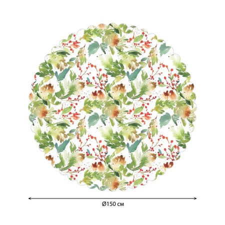 Gabel on the table "Watercolor New Year", Round, Saten, D = 150 cm