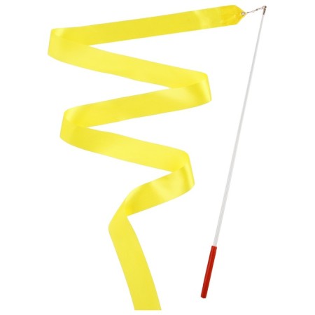 Ribbon for rhythmic gymnastics with a stick Grace Dance, 2 m, yellow color-2