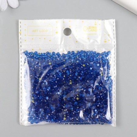 Decor for creativity plastic "Crystals of bright blue" set 20 g d = 0.12 cm-2
