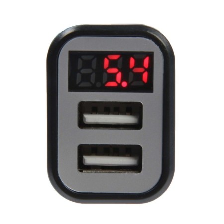 Automobile voltmeter, charger Cartage 12-24 V, 2 USB 2A, mix-2
