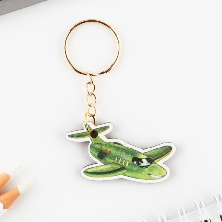 Gift set: notebook A7, 16 sheets and wooden keychain "Young Hero"-2