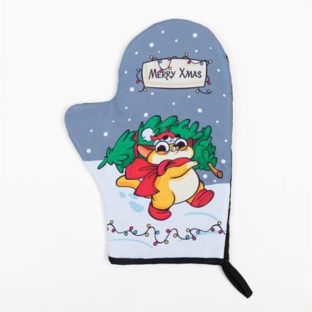 Варежка-прихватка "Merry Xmas" 20х27см,100% п/э,ватин 250г/м2-1