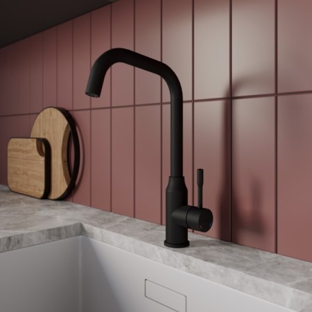 MILARDO MEAL M01BLLL0M05 kitchen mixer, pour 195 mm, black matte-1