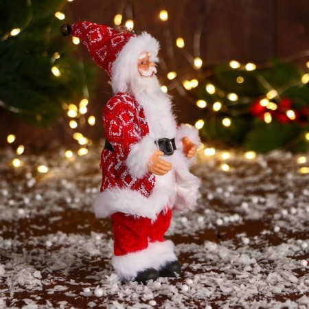 Santa Claus "In a suit with ornament" 20 cm, red-1
