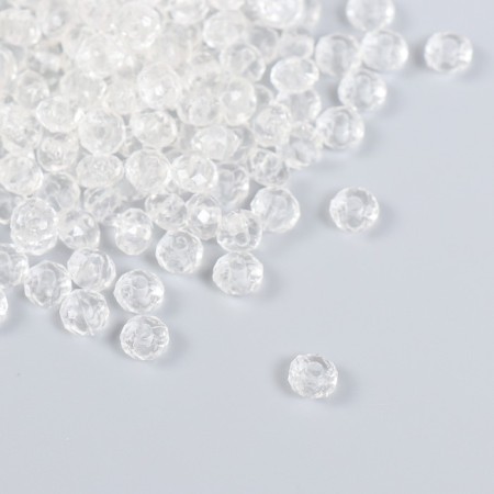 Beads for creativity plastic "Crystal with faces transparent" set of 20 grams 0.4x0.6x0.6 cm