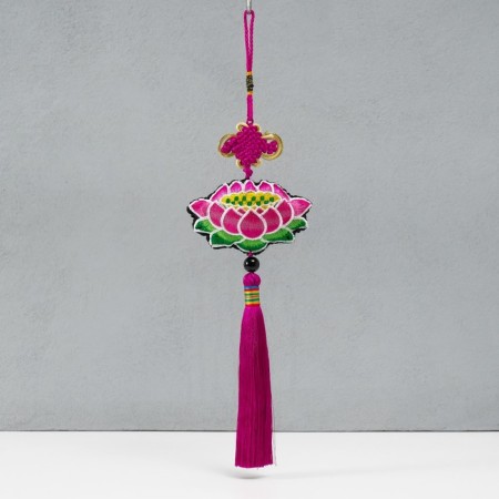 Suspension Textile "Lotus" bright pink 2x10x29 cm