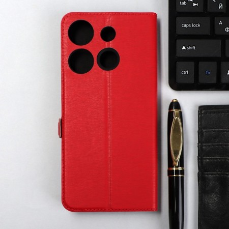 Krutoff Eco Book cover for the Tecno Pop 7/7 Pro/ Spark GO 2023 smartphone, Red