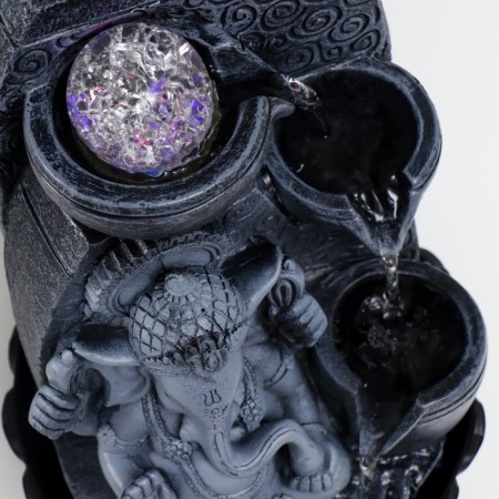 Herbal fountain with backlight "Ganesha - Blessing" Gray 31x20x20 cm-4