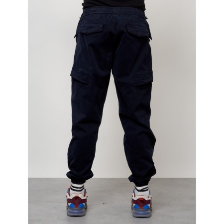 Cargo jeans men, size 52, dark blue color-3