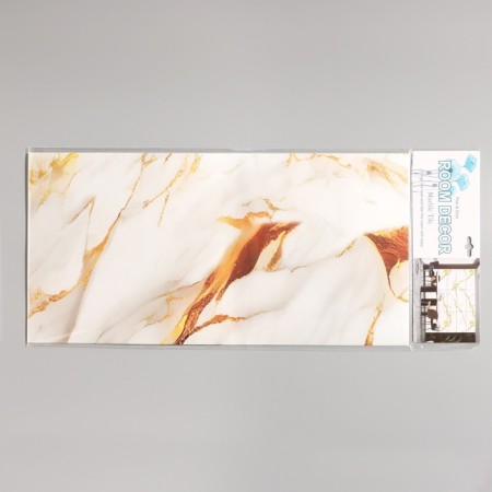 Self -adhesive panel 60*30cm marble white with gold-3