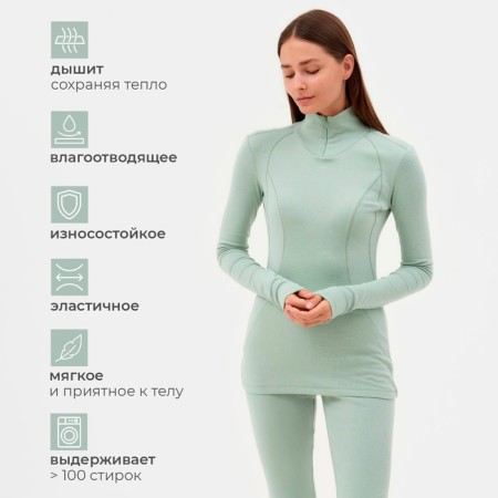 Women's thermal underwear (longshit, leggings) minku color emerald, size 48-1
