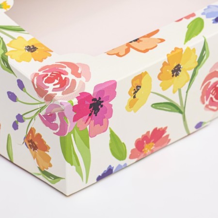 Folding box with a window for marshmallows "Field flowers", 25 x 15 x 7 cm-4