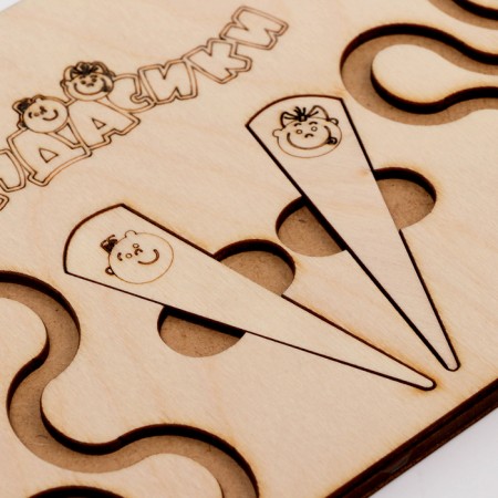 Puzzle interhemispheric board Small "Curls and Laralger"-2