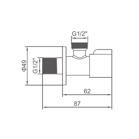 Ball the ball Accoona A473G-4, 1/2 "X1/2" external thread, for everyday life. devices, corner, red-4