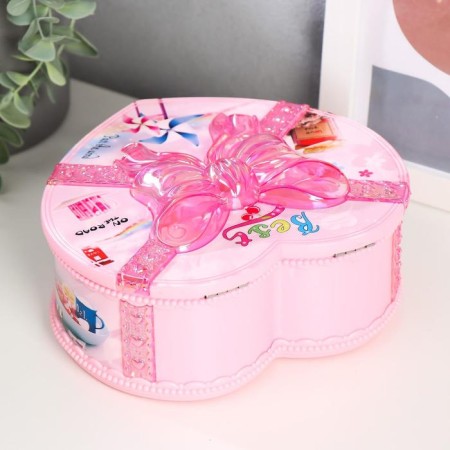 Musical Mechanical Casket "Heart in Banta" 16x18x7.5 cm mix-10