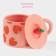 Ceramic mug with silicone lid of the strawberries, 350 ml, red color