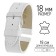 Watch strap, male, 18 mm, harness 75 mm, larynx 115 mm, genuine leather, white