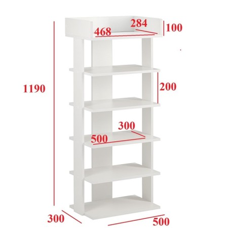 Stellage Nord No. 5, 500x300x1196, white-1