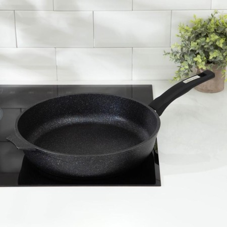 Granite Star pan, d = 30 cm, plastic handle, anti -stick coating, black color-4