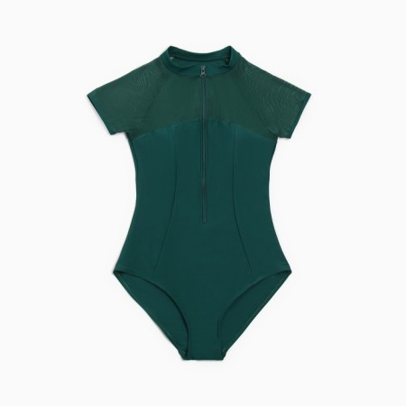 Swimsuit Women's Asset Minaku with a zipper color green, size 42-3