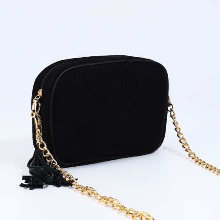 Bag Cross-Bodi with a zipper, black color-2