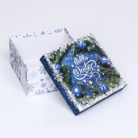 Square box "Miracles in the new year!" 19 × 19 × 10 cm-3