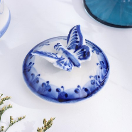 Pot "Flowers", for hot and spices, 10 x 8 cm, gzhel-6