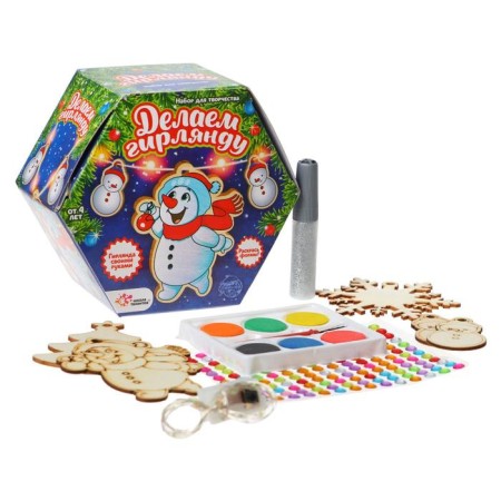 Set for creativity "New Year's garland: snowmen"
