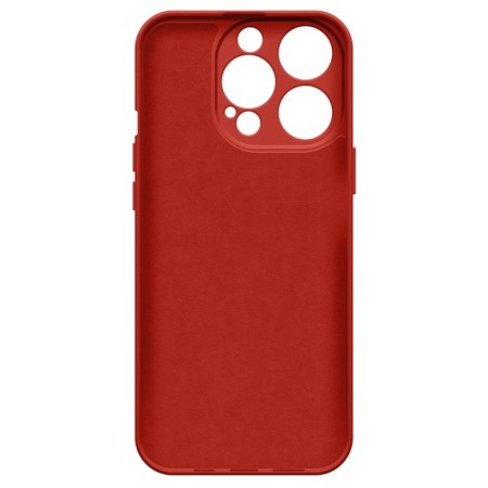 Borasco cover for iPhone 15 Pro, silicone, Soft Touch, microfiber, red-1