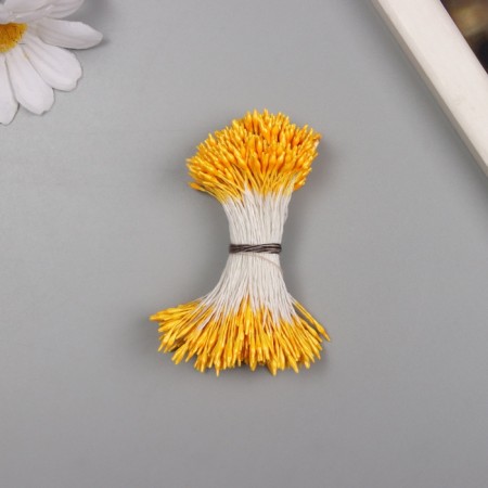 Stamens for artificial flowers gloss "risinki" light orange set 360 pcs length 6 cm 10705