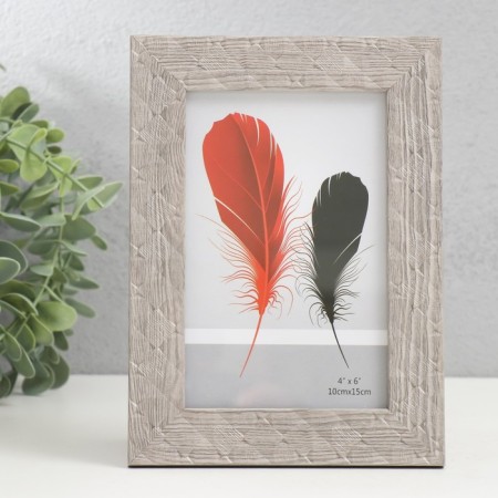 Photo frame Plastic 10x15 cm "Rombs. Texture of a tree" gray 18.5x13.5 cm