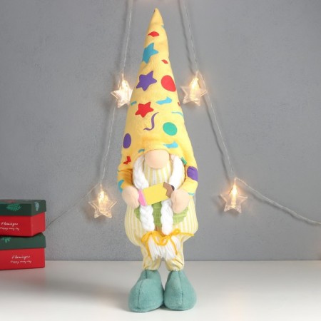 Interior light doll "Grandma in a bright outfit, with a pencil" 52x13x12 cm-1