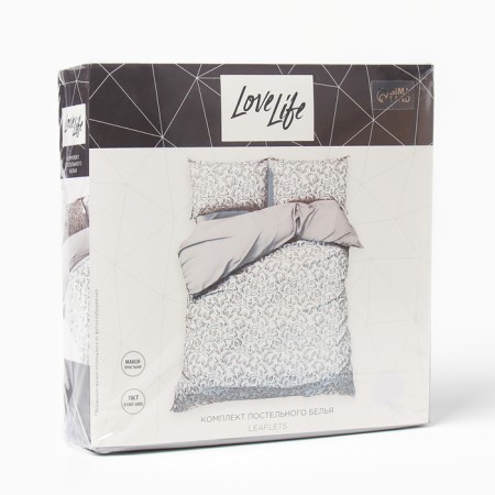Lovelife linen LEAFLETS LEAFLETS 143x215CM-2pcs, 225x240cm, 50x70cm-2pcs, reap, 100% p/e, 100g/m2-4