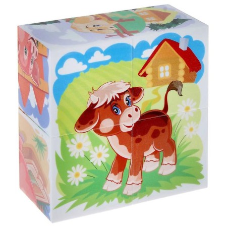 Cubes "Pets. Kids ", 4 pieces-5
