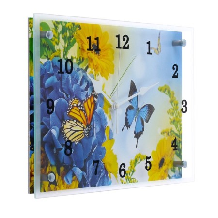 Carty clock is wall-mounted, interior "butterflies", silent, 25 x 35 cm-1