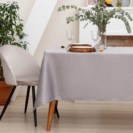 Grey tablecloth "GREY" Tsv. Sery, 142*283 +/- 3 cm, 115 ± 10 g, 100% of the p/e