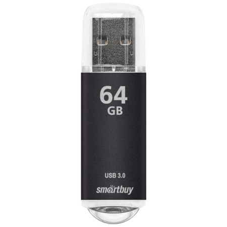 Flash drive Smartbuy V-Cut, 64 GB, USB 3.0, th he is up to 75 MB/s, PLA to 25 MB/s, black