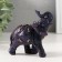 Polystone souvenir "Blue-violet elephant with blanket and gold" 8.5x4x8.5 cm
