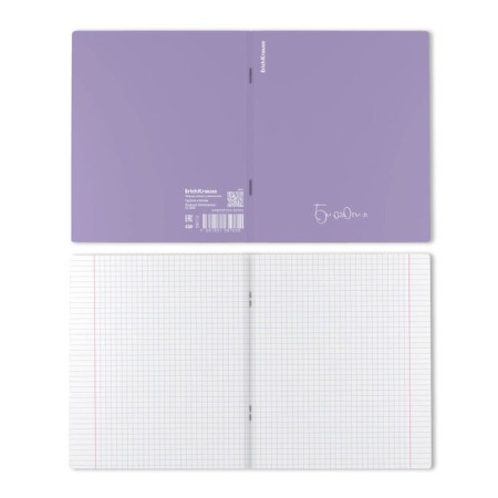 Subject notebook, 48 sheets, cell, biology, Erichkrause "Pastel", plastic cover silk-screen covers, Blok OFSET 100%, info block, mix-4