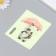 The plastic sticker glows in the dark on the switch "Panda with an umbrella and a mug" 10x12 cm