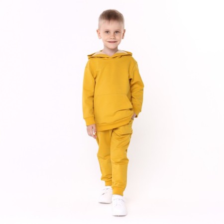 Kit for children (sweatshirt, trousers), mustard color, height 104 cm-5