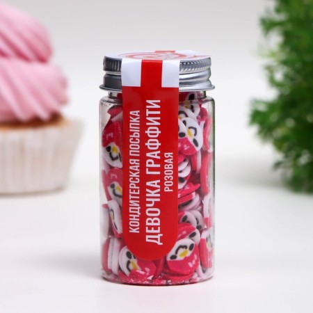 Sprinking confectionery "Girl Gaffiti", pink, 50 g-1
