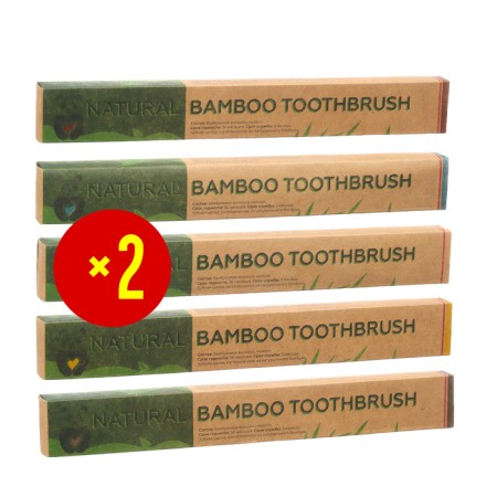 Bamboo toothbrush soft, 10 pieces, mix of flowers-4