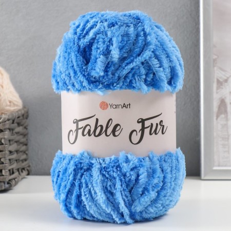 Yarn "Fable Fur" 100% micropoliester 100m/100g (974 dark blue)