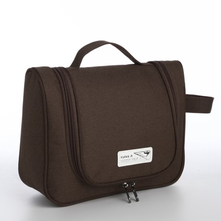 Cosmetic bag classic, 24.5*8.5*18, lightning departure, hook, brown